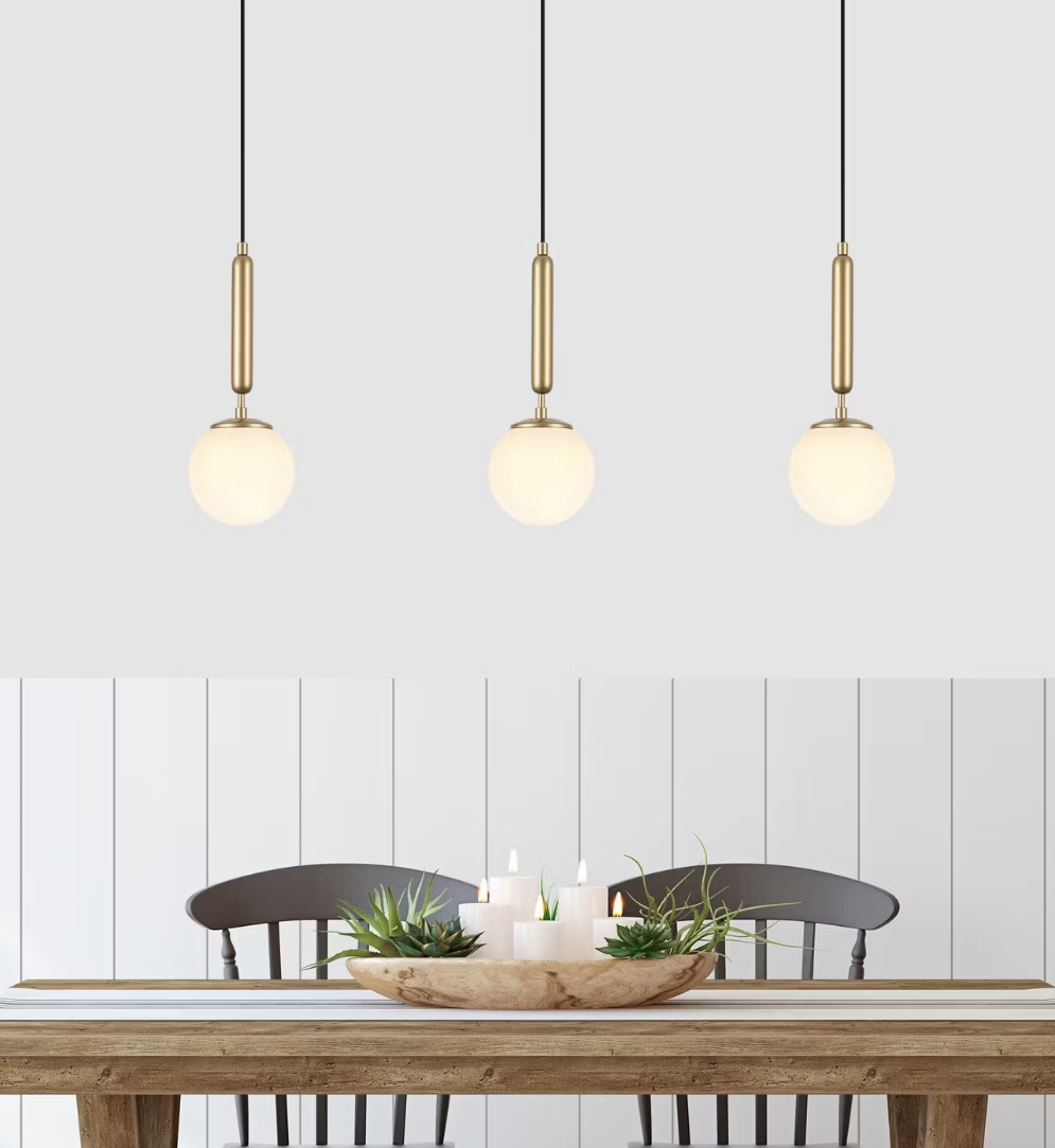 Opviq Lampe pendante Fulgor - Métal et verre - E14 - 15 x 15 x 49 cm - Réglable jusqu'à 139 cm - Eclairage d'intérieur