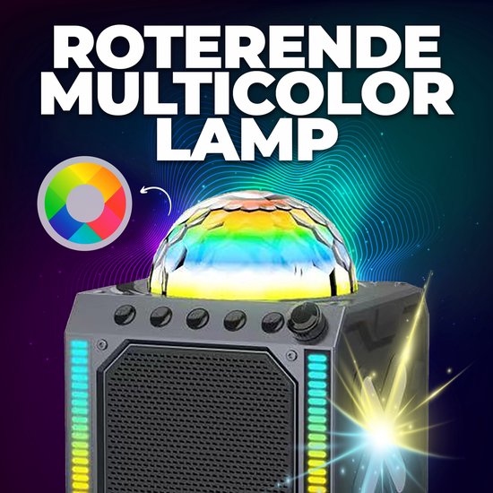 Denver Karaoke Set Children & Adults - Disco Lights - Bluetooth - Incl. Microphone - Speaker Party Box - Party Box - BTM618