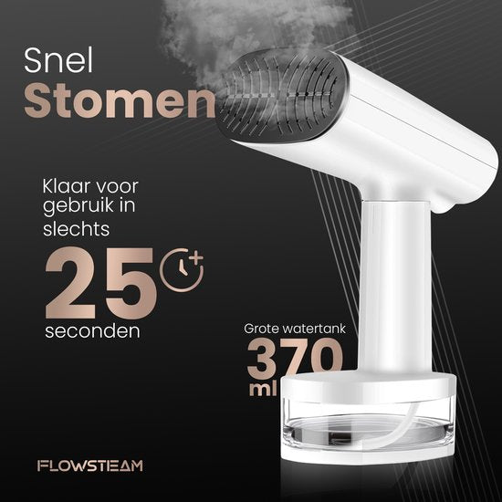FLOWSTEAM® Luxury Clothes steamer - Défroisseur à main - Vêtements à la vapeur - Snow White Edition