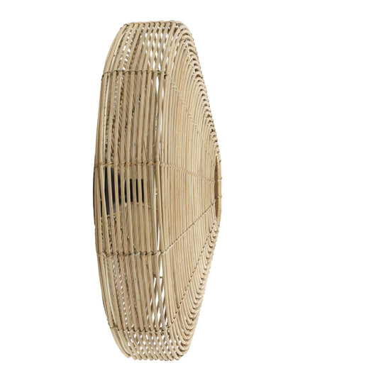 Applique murale Mataka de Light & Living – Ø 60 cm – Rotin tressé, couleur naturel/marron – Applique murale ronde moderne pour un effet lumineux chaleureux – Source lumineuse non incluse – Douille E27