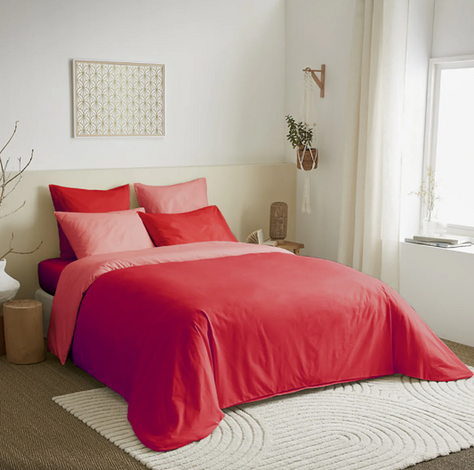 Univers Décor - Ensemble de housse de couette « Honeycomb » - 240 x 220 pour lit double de 140 à 160 cm - Motif nid d'abeille et neige