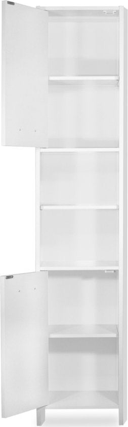 Casaria Armoire de toilette - 6 compartiments 2 portes Mince et élégante - MDF/ panneaux de particules - Blanc