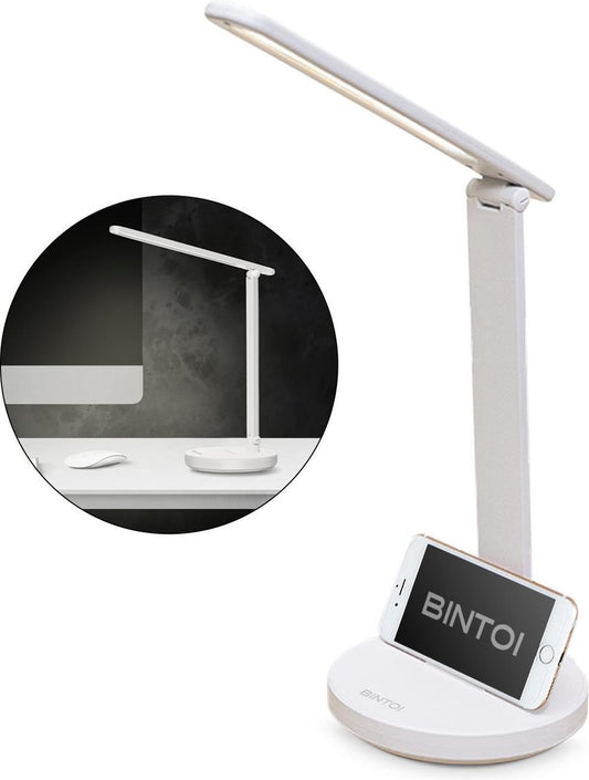Bintoi® DL100 - Lampe de bureau LED - Lampe de lecture - Lampe de chevet - Touch Control - Dimmable - Lumière blanche et chaude