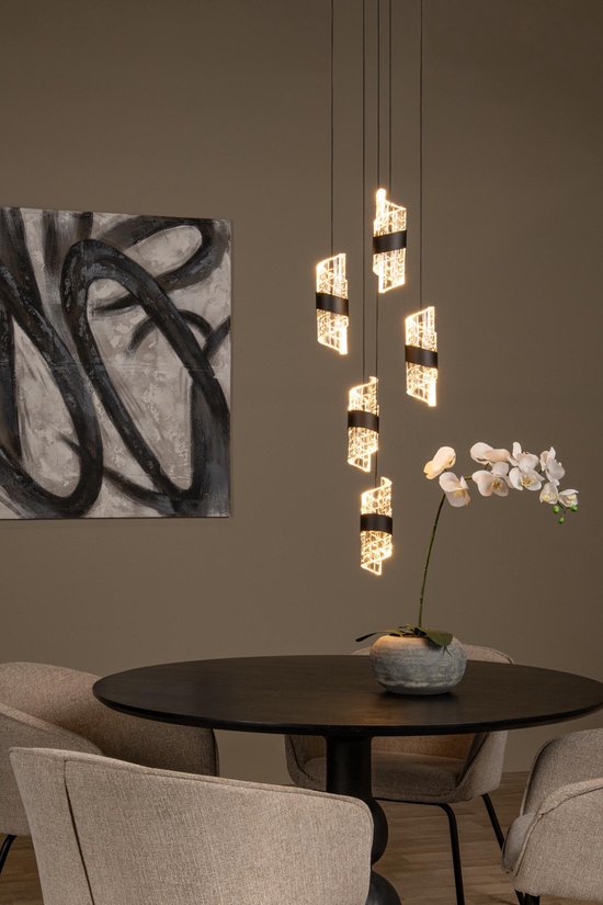 Lucide KLIGANDE - Suspension - Ø 30 cm - LED à intensité variable - 5x8 W 2700 K - Noir