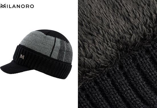 Milanoro - Bonnet chaud pour garder la tête au chaud par temps froid - Noir