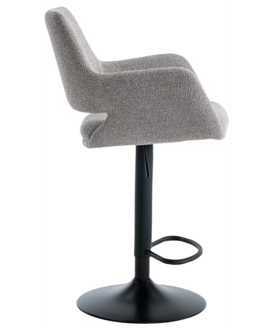 Criks Design Tabouret de bar Monza Taupe - 2 pièces, hauteur réglable 93-115 cm, pivotant sur 360