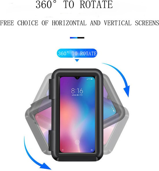 Fuegobird Bicycle Mobile Phone Holder Waterproof Support Universal Gps Bicycle Mobile Phone Holder -Anti Shock &360 degree rotatable - noir