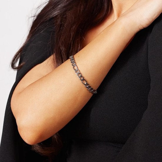 Laura Ferini Ladies Bracelet Prego Silver - Bracelet à maillons en argent - plaqué or blanc 18K - Bijoux - Accessoires - Bijoux - Bracelet Femme
