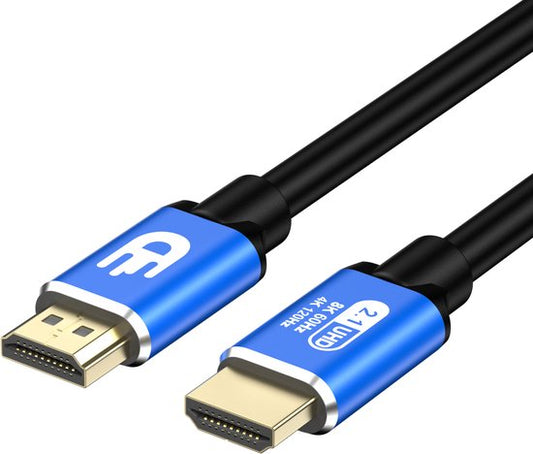 Câble HDMI Drivv. Premium 2.1 - Ultra HD haute vitesse 8K - HDMI vers HDMI - Compatible avec les consoles de jeux - 10 mètres - Bleu