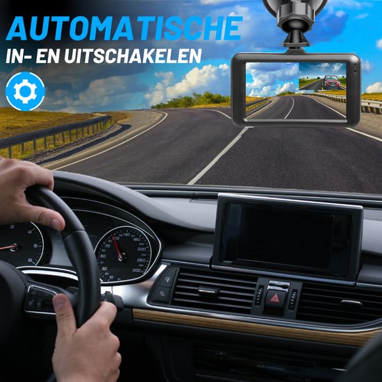 VERTREX Dashcam pour voiture 1080P Full HD - Avant et arrière - Caméras de bord - Vision nocturne - Capteur G - Objectif grand angle 170° - LCD 3.0" - Détection de mouvement - Enregistrement en boucle - Inclus une carte 32GBSD LCD - Détection de mouvement
