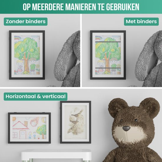 Cadre photo pour enfants Avalo - Cadre photo A4 - Cadre photo pour dessins - Cadre photo pliable A4 - Cadres photo pour enfants