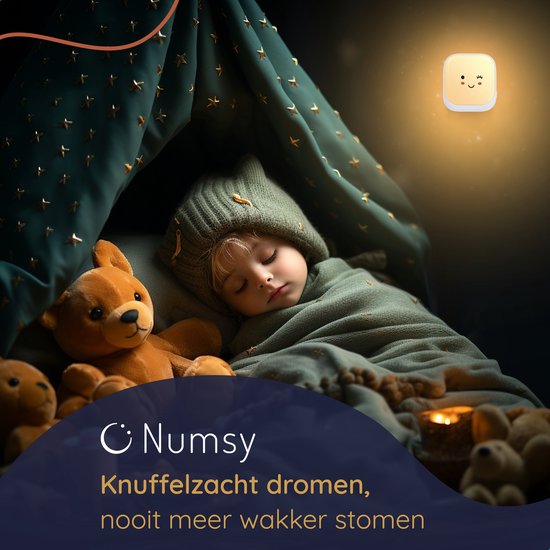 Numsy - Veilleuse automatique pour enfants avec capteur de lumière -14,8x 7,80x 4,3 cm
