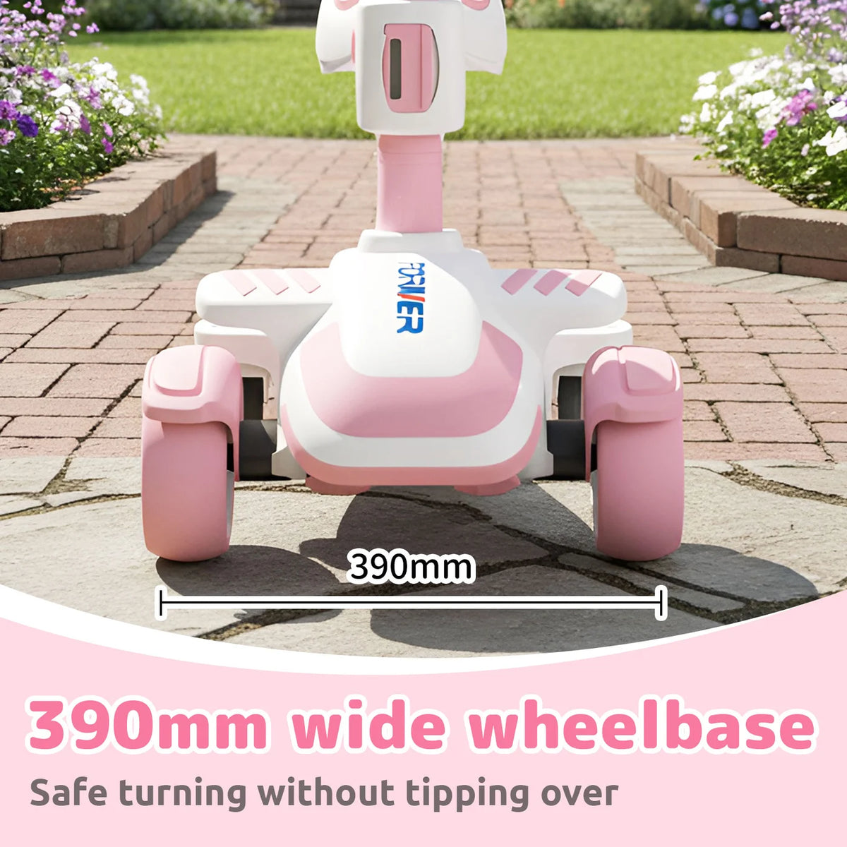 Trottinette à 4 roues Neuleb pour enfants de 3 à 8 ans, trottinette à poussée avec siège pivotant, charge maximale de 100 kg, hauteur réglable, direction par inclinaison, convient aux garçons et aux filles, rose