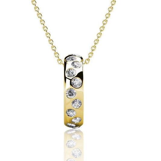 Yolora Ladies Necklace with Pendant - Kalpa Camaka Crystals - Gold Colour - 18K Yellow Gold Plated - Women's Necklace Gold - Jewellery - Necklace - Luxury Gift Box - Gift Box - Exclusive Gift Box - Beautiful Gift Packaging