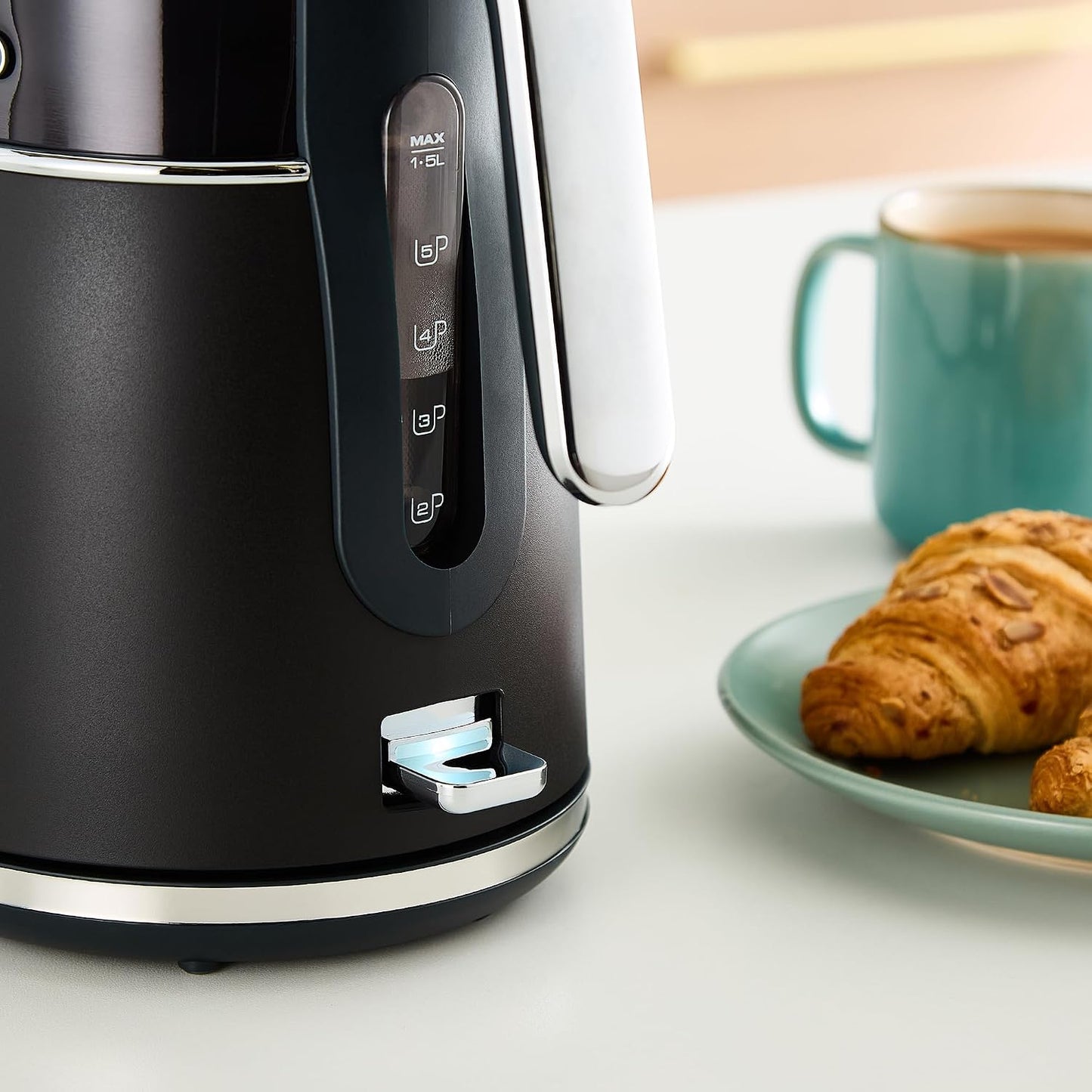 Bouilloire Morphy Richards Signature Opulent 1,5 L - Rapid Boil 3 000 W - Acier inoxydable noir transparent - 23,7 x 16,7 x 26,8 cm