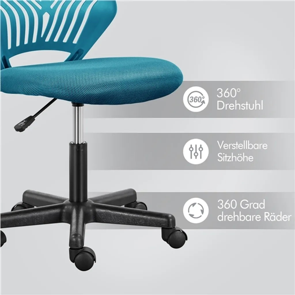 Yaheetech : chaise pivotante sans accoudoirs, turquoise