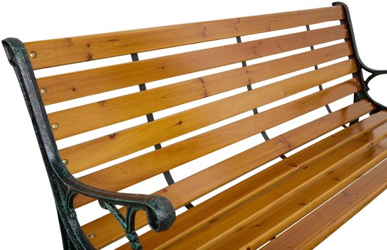 Lifa Garden Banc de jardin nostalgique - Banc d'extérieur - Pin naturel, acier - Marron - 126x52x73cm(LxLxH)