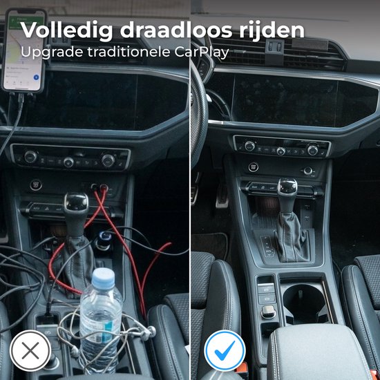 Nuvance CarPlay Dongle - Bluetooth Dongle - CarPlay Wireless - USB & USB C - Convient à Android Auto & CarPlay