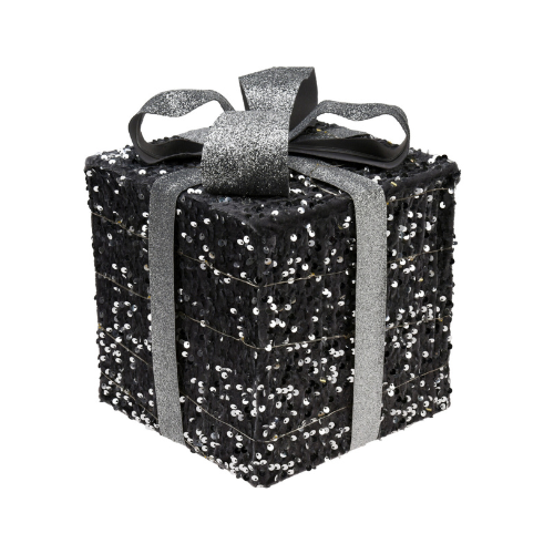 3 boîtes cadeaux lumineuses avec Led - Argent - 15cm, 20cm, 25cm