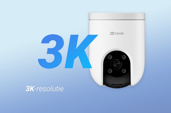 EZVIZ H8c Pro 3K – Caméra de sécurité extérieure Wi-Fi – Vision PTZ à 360° – Détection des personnes et des véhicules par IA – Vision nocturne en couleur et sirène – Audio bidirectionnel