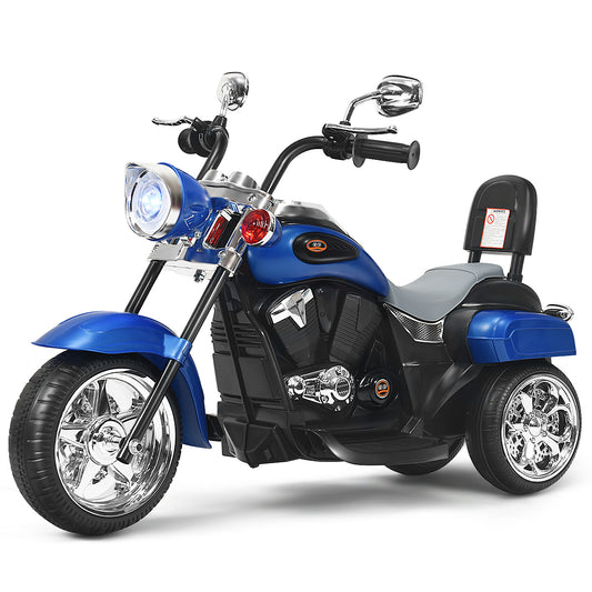 Coast 6V Moto électrique avec phare réglable Moto avec musique 91 x 48 x 64 cm bleu + noir