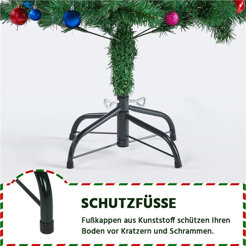 Sapin de Noël artificiel Yaheetech, 124 cm, avec socle pliable, vert