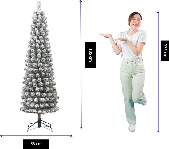 Black Box Trees Charlton : sapin de Noël artificiel étroit - H 185 x Ø 53 cm - Vert