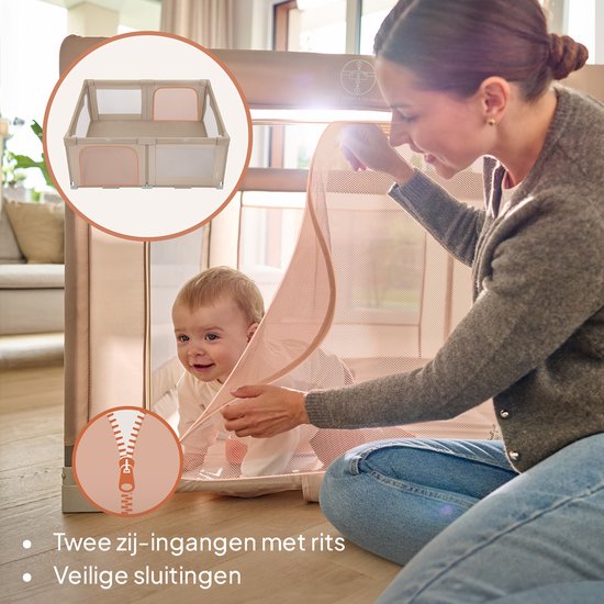 Lionelo Florence Easy Fold - Parc pour bébé – Se replie très rapidement – 150 x 180 cm – Pour la maison et le jardin – 0 à 48 mois – Parc sécurisé – Sac de transport – Compact une fois plié – Parc de jeu avec filet respirant – 2 entrées latérales à fermet