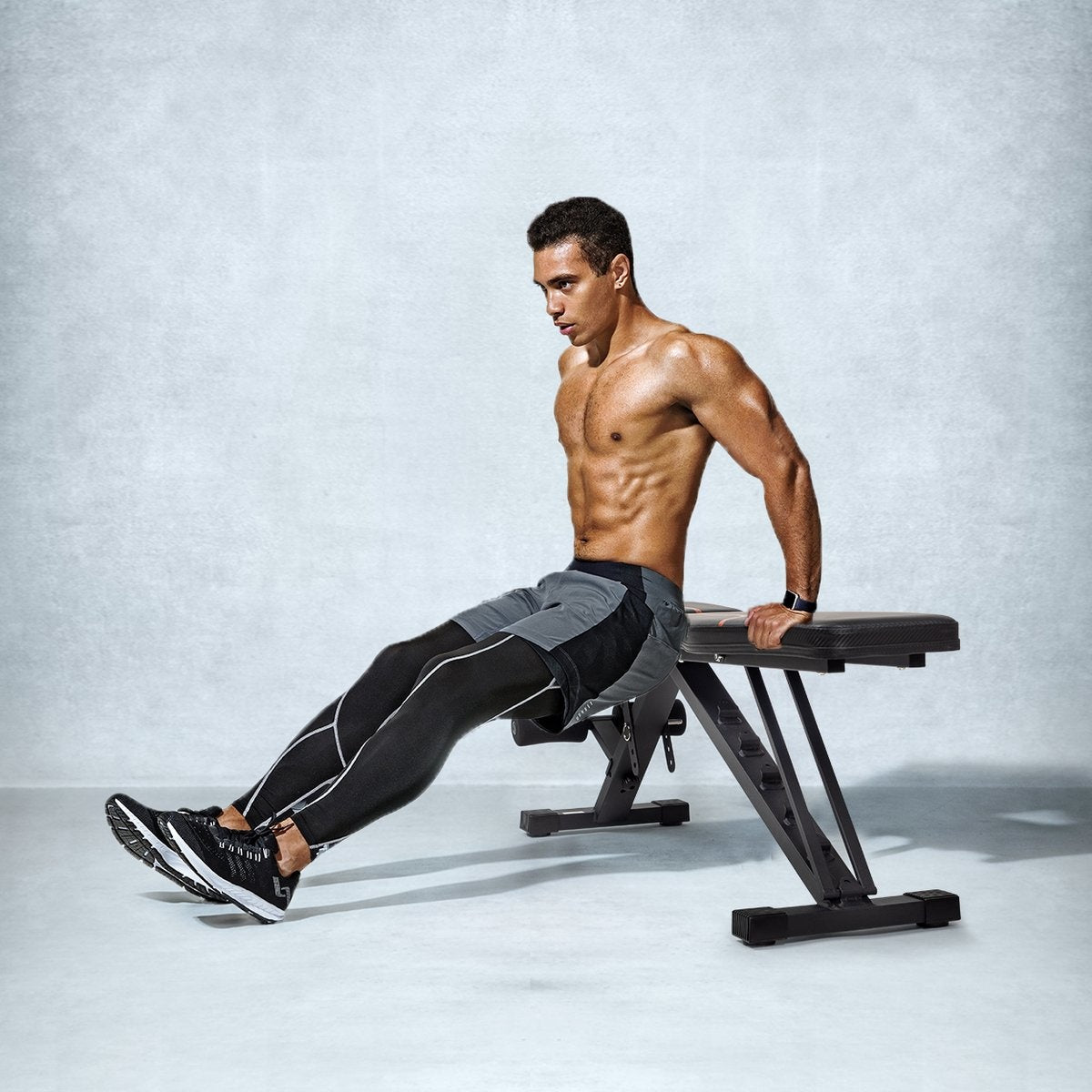 LifeGoods Fitness Halter Bench - Banc de fitness - réglable - pliable - noir/rouge