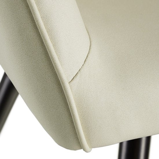 tectake® - Chaise Marilyn tissu crème/noir