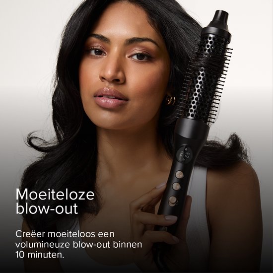 Brosse thermique MAE® - Brosse chauffante en céramique - Brosse sèche-cheveux - Technologie de flux d'air et plasma - Anti-frisottis - Brosse à boucles - Tous types de cheveux