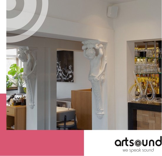 Artsound UNI20, Jeu de 2 haut-parleurs passifs, haut-parleur hi-fi 2 voies, 10-40 watts, support mural avec joint à rotule, convient aux pièces jusqu'à 20 m² telles que couloir, cuisine, toilettes, couleur : blanc