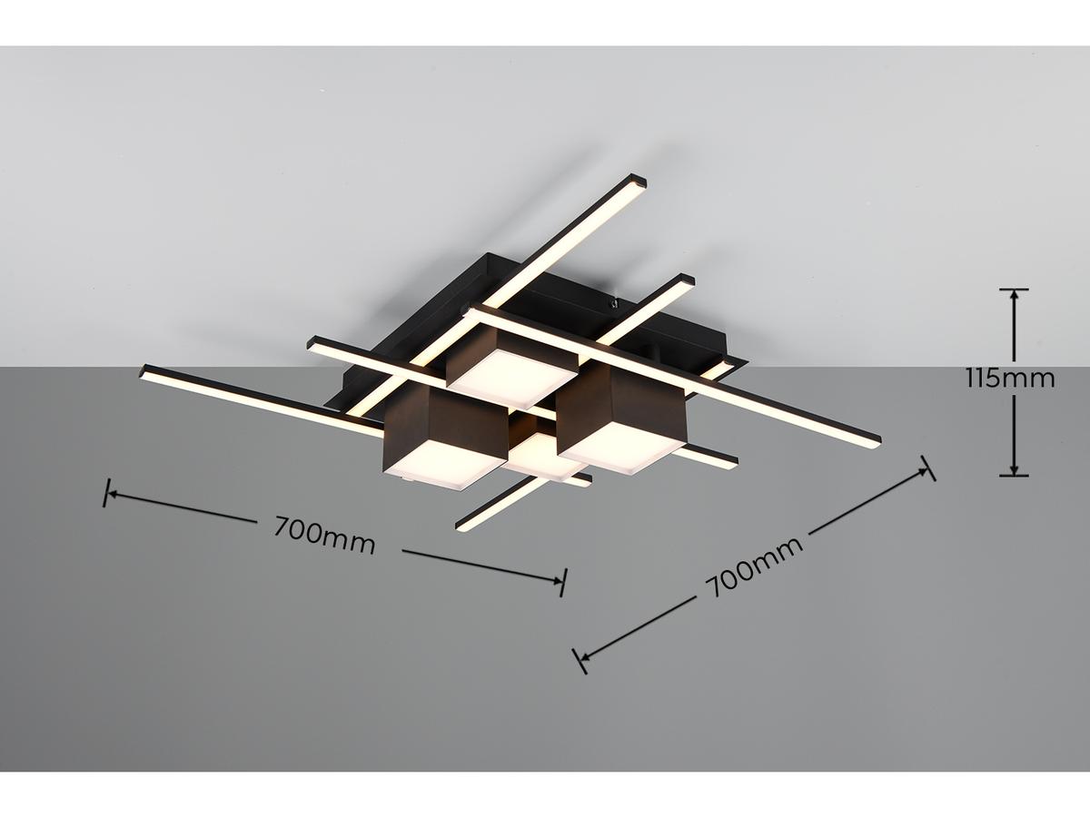 Plafonnier Trio Roger - LED - variateur intégré - Noir 40 cm
