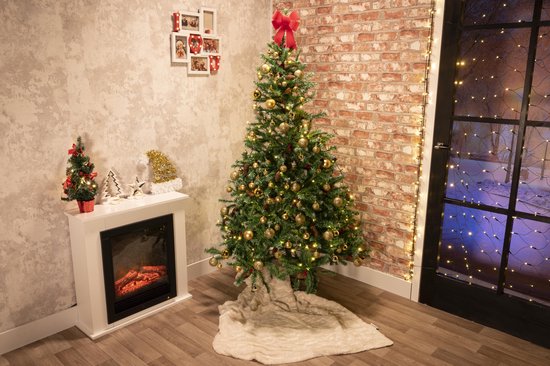 Cadeaux de Noël Sapin de Noël Empire Epicéa avec neige et pommes de pin - 180 cm - 708 bourgeons
