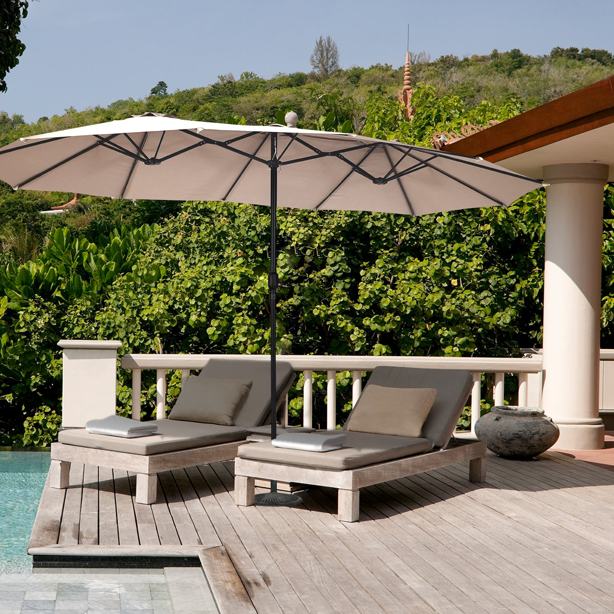 Parasol double Coast - Ø480 cm - Beige