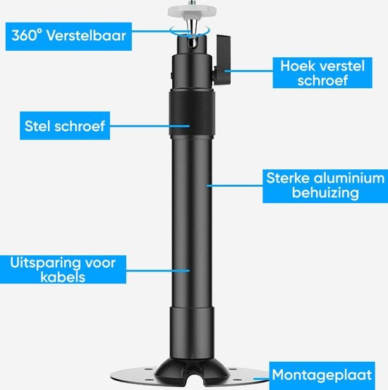 Strex Beamer Tripod - Support Beamer - Support plafond pour Beamer - Réglable - 26/40 CM - Capacité de charge 5KG