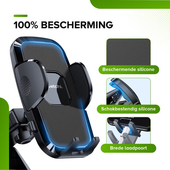 Support de téléphone iSetchi - Voiture - Ventouse extra-forte - 3 en 1 - Noir