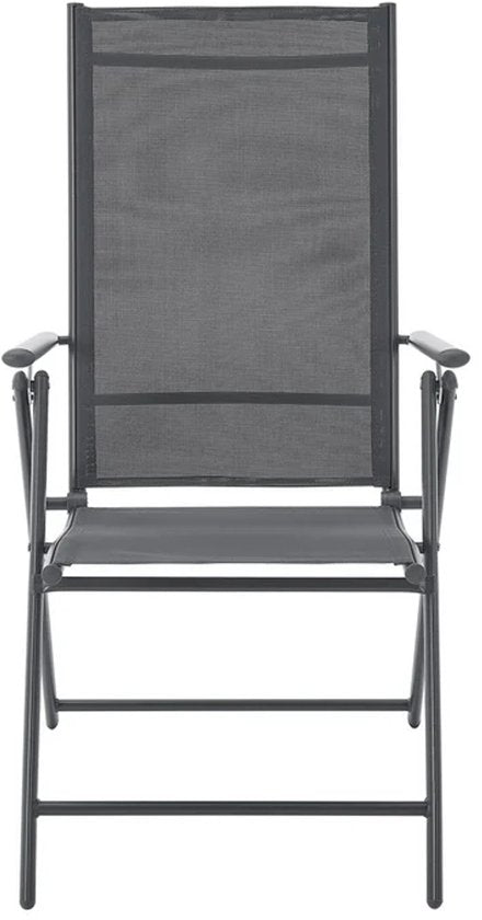 Chaise de jardin / chaise de camping Calena - Lot de 2 - Pliable - Réglable - Anthracite