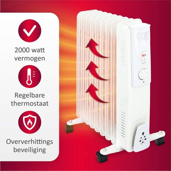 Radiateur électrique à huile Alpina avec Protection contre la surchauffe 9 pales