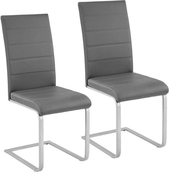 tectake® - set de 2 chaises de salle à manger Bettina grey - 402551