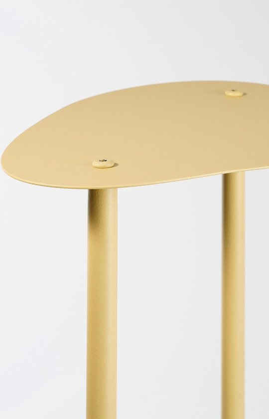 Mica Decorations Fonda Table à plantes - L48 x L27 x H140 cm - Métal - Jaune clair