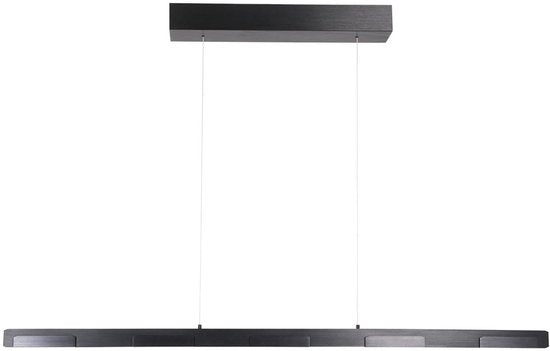 Suspension Bloc 3296ZW noire, réglable en hauteur, en verre et métal - Steinhauer, 120 cm, avec module LED et variateur d'intensité