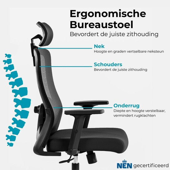 Organess® Ergonomic Office Chair - Office Gaming Chair - Chaises de bureau pour adultes - Game Gaming Chair - Max. 150 kg