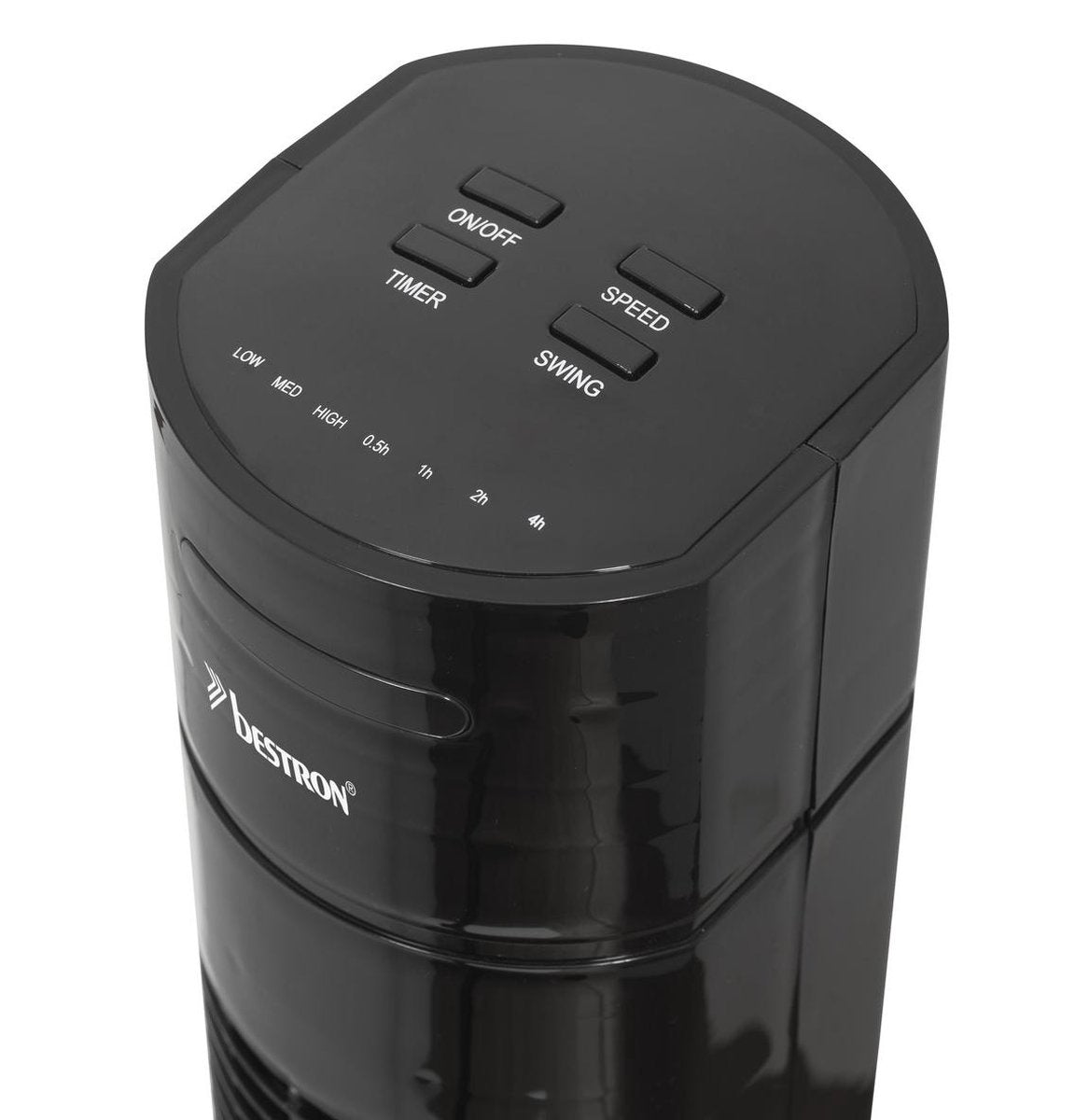 Bestron Torenventilator met aftstandsbediening, Ventilator met 3 snelheidsstanden & 75° graden draaifunctie, incl. Timer, hoogte: 78 cm, 35W, AFT770ZRC, kleur: zwart