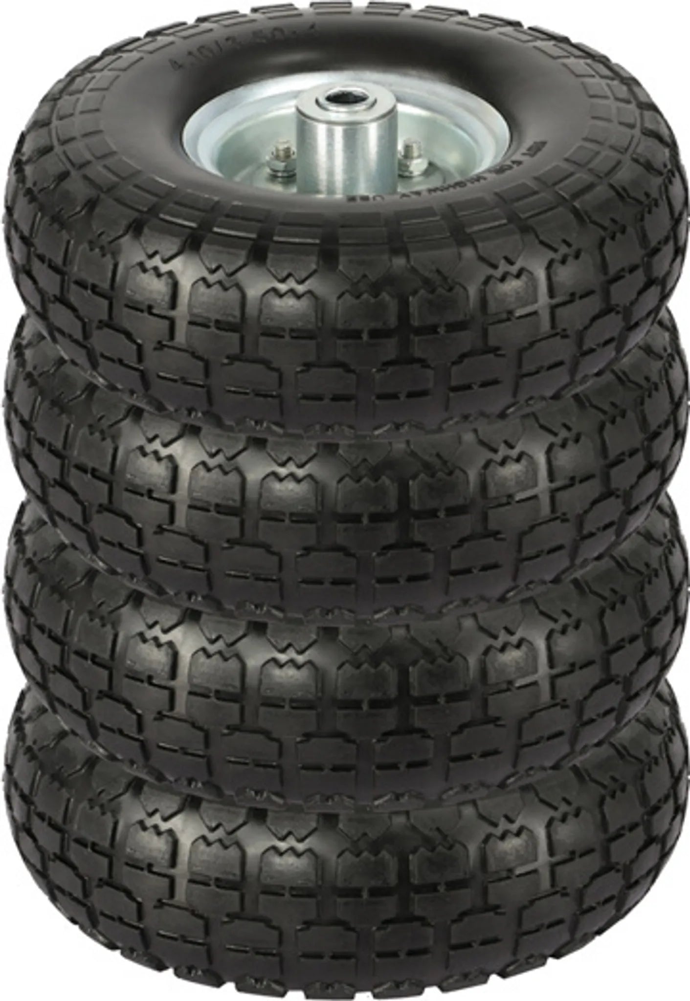 Yaheetech Roues de brouette Pneumatiques Lot de 4 - 25,5 x 25,5 x 8 cm - Avec jante en métal et profil en dents de scie et mécanisme de protection contre les fuites - Pour brouette et chariot de jardin - Caoutchouc noir et métal
