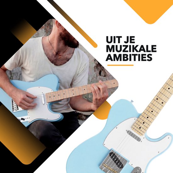 Guitare électrique Finesse avec ampli - avec cours vidéo - TE Guitare - Adultes - Enfants - Bleu