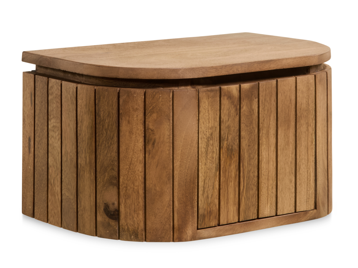 Table de chevet suspendue Multifurn Mokka V2 - Marron clair - 40 x 30 x 25 cm