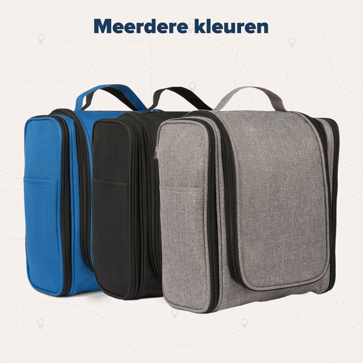 TRVLMORE Trousse de toilette XL - Suspension avec crochet - Gris