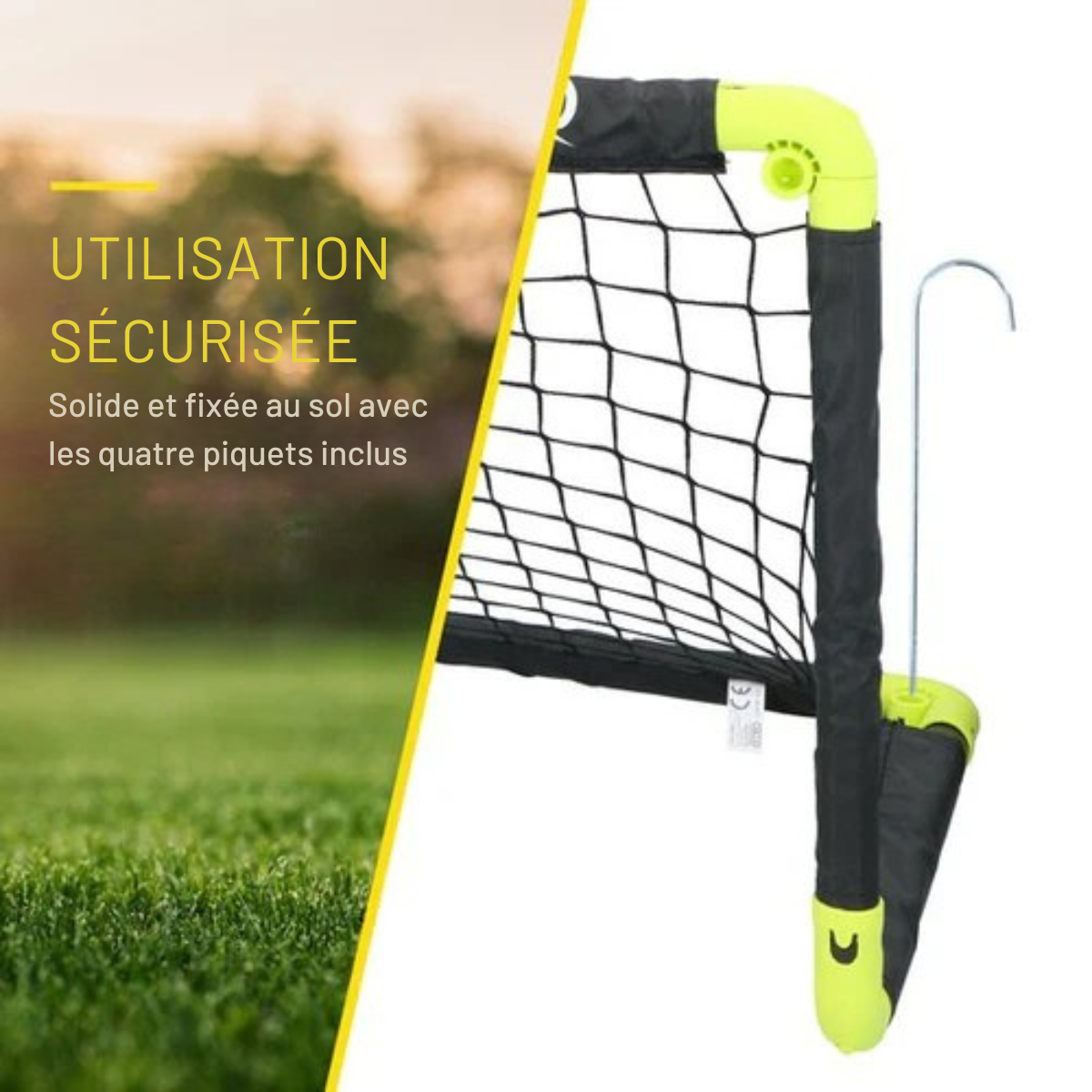 But de football - Dunlop - Deux pièces - Ballons de football - Pliable - Léger - Noir