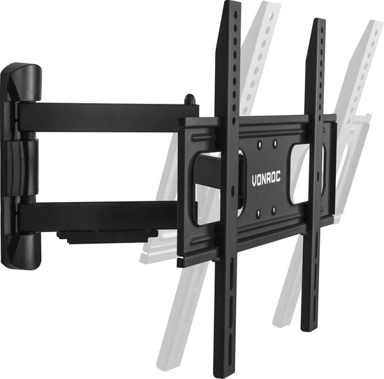 VONROC Support TV - Orientable et inclinable pour 32 à 75 pouces - Universel jusqu'à 50 kg. - Matériel de montage inclus